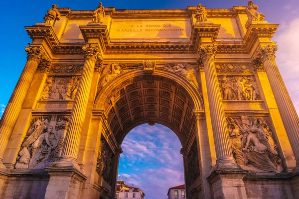 Porte Royale - triumphal arch in Marseille, France. — ストック写真