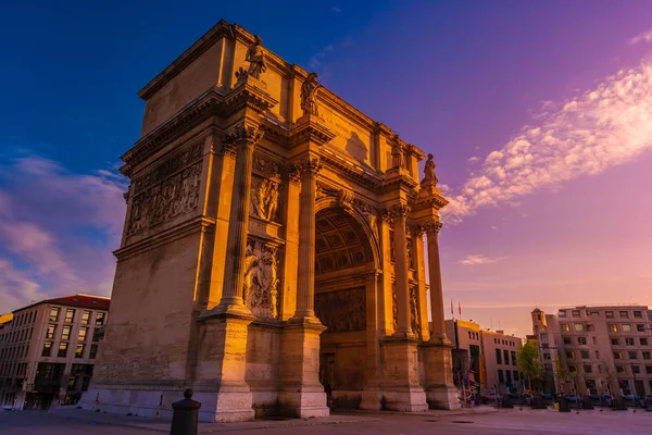 Porte Royale - triumphal arch in Marseille, France. ロイヤリティフリーのストック写真