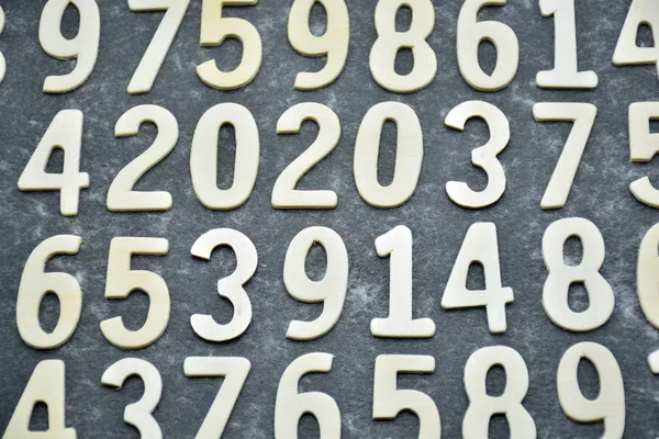 Numbers Made Wood Placed Blackboard 2020 Year — Stock Photo, Image