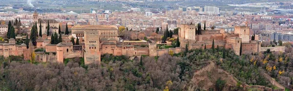 Alhambra Granada Final Outono Ponto Vista Sacromonte — Fotografia de Stock