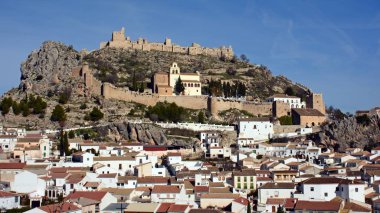 View of the town of Moclin and the castle, in the province of Granada, Spain