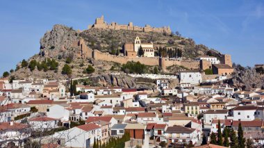 View of the town of Moclin and the castle, in the province of Granada, Spain