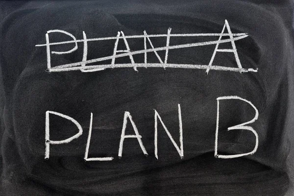 Plano Riscado Plano Escrito Com Giz Quadro — Fotografia de Stock