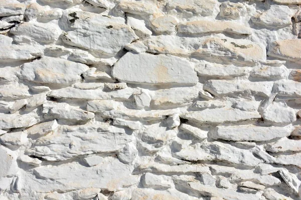 Texture Wall Made White Painted Stones Alpujarra Granada Spain — Stock Photo, Image