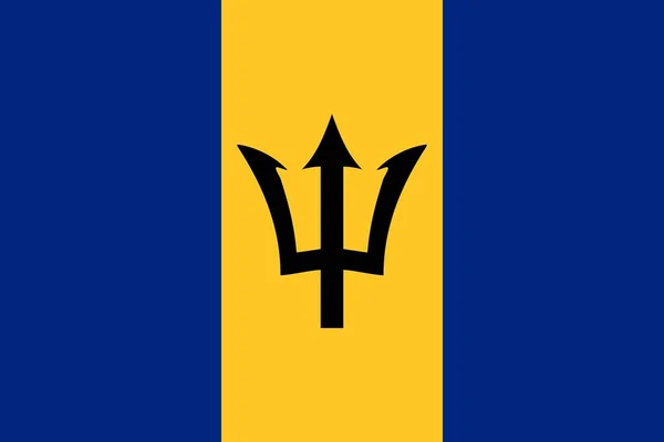 Flagga för Barbados vågrätt — Stockfoto