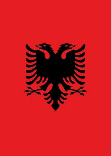 Vlag van Albanië verticaal — Stockfoto