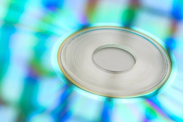 Compact Disk Com Arco Íris Reflexão Closeup — Fotografia de Stock