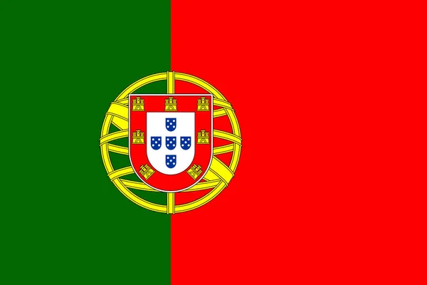 Hivatalos Nagy Lapos Lobogó Portugália Vízszintes — Stock Fotó