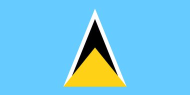 Saint Lucia Yatay Sancak Resmi Büyük Düz Bayrağı