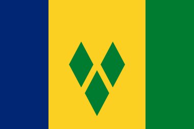 Official Large Flat Flag of Saint Vincent and the Grenadines Horizontal clipart