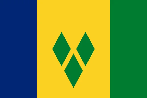 Official Large Flat Flag Saint Vincent Grenadines Horizontal Stock Image