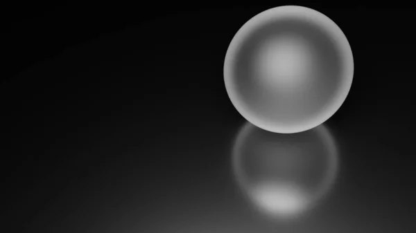 Black and White Translucent Sphere on a Glossy Plate Computer Generated Wallpaper