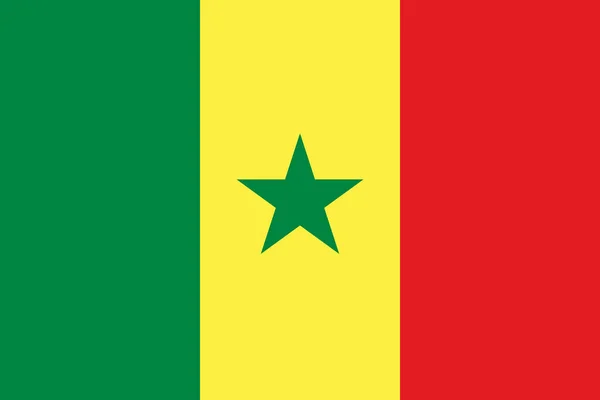 Επίσημη Μεγάλη Επίπεδη Σημαία Της Σενεγάλης Οριζόντια — Φωτογραφία Αρχείου