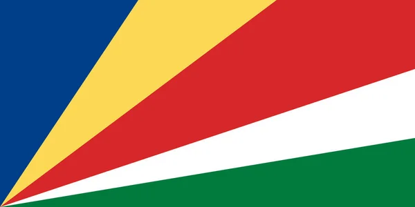 Officiella Stora Flagga Seychellerna Horisontell — Stockfoto