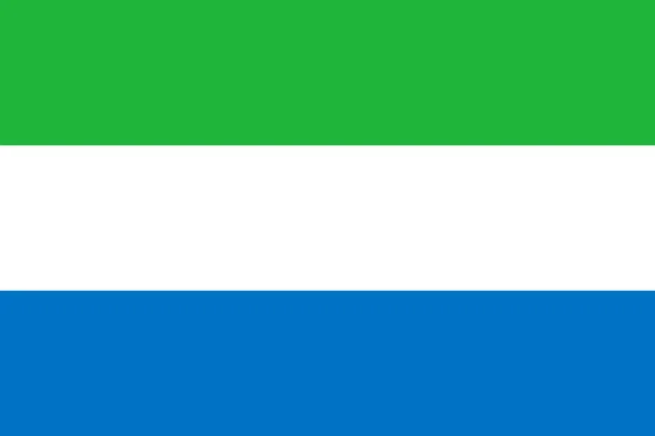 Bandera Plana Grande Oficial Sierra Leona Horizontal —  Fotos de Stock