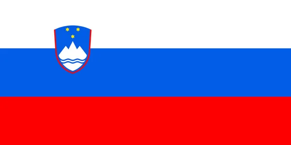 Szlovénia Hivatalos Nagy Lapos Lobogója Horizontális — Stock Fotó
