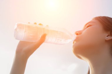 Güzel ve genç birbayan içme suyu bitiş sonra sabah