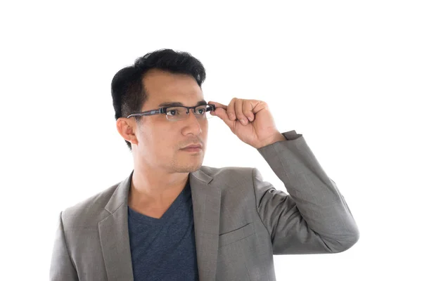 Beyaz adam izole gözlüklü işadamı portresi — Stok fotoğraf