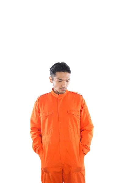 Prisioneiro isolado em fundo branco . — Fotografia de Stock