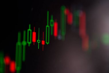 Yakın çekim Led grafikler ve stok ticaret gr yapmak için özet bilgi