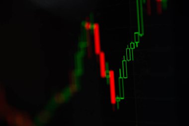 Yakın çekim Led grafikler ve stok ticaret gr yapmak için özet bilgi