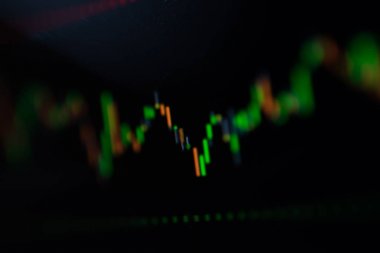 Yakın çekim Led grafikler ve stok ticaret gr yapmak için özet bilgi