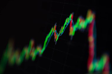 Yakın çekim Led grafikler ve stok ticaret gr yapmak için özet bilgi