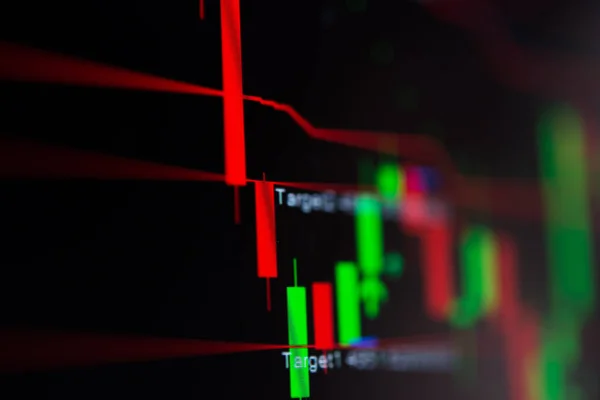 Close-up Led grafieken en summiere info voor het maken van stock trading gr — Stockfoto