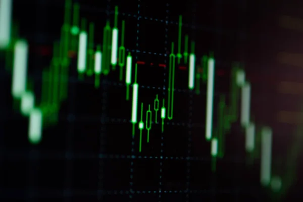 Close-up Led grafieken en summiere info voor het maken van stock trading gr — Stockfoto