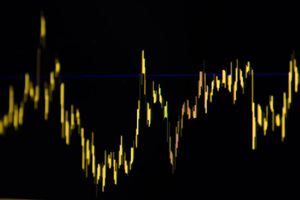 Gráficos led de primer plano e información resumida para hacer comercio de acciones gr —  Fotos de Stock