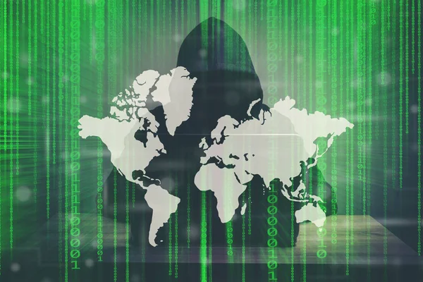 Jonge hacker hard gewerkt aan het oplossen van online paswoord codes conce — Stockfoto