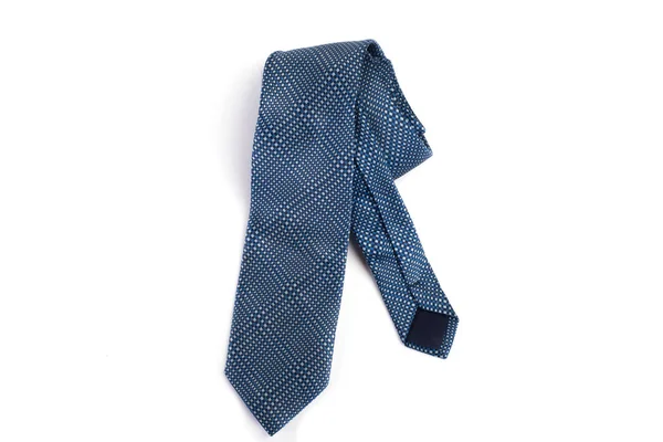 Kék nyakkendő elszigetelt fehér háttér. — Stock Fotó