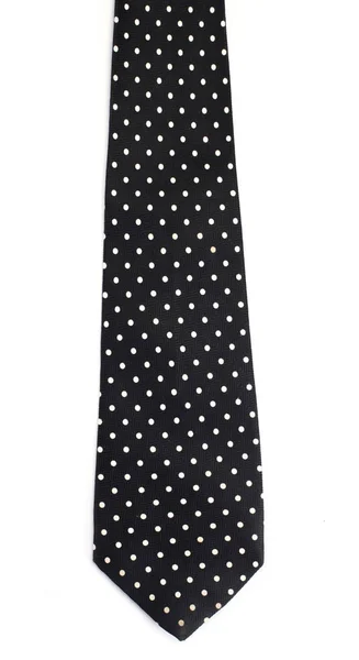 Black polka dot necktie isolated on white background. — Stock Photo, Image