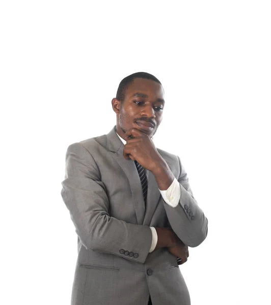 Joven empresario afroamericano confiado sonriendo con confianza —  Fotos de Stock