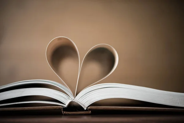 Pages Book Forming Shape Heart Love Concept — Stock Photo, Image