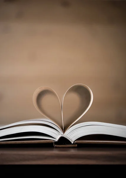 Pages Book Forming Shape Heart Love Concept — Stock Photo, Image