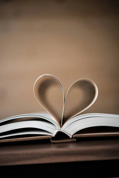 Pages Book Forming Shape Heart Love Concept — Stock Photo, Image