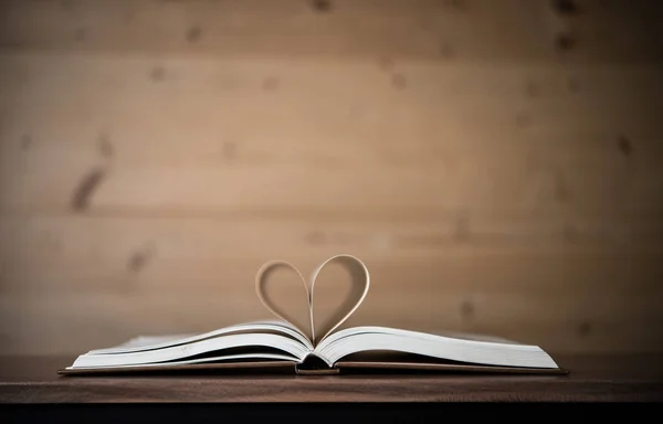 Pages Book Forming Shape Heart Love Concept — Stock Photo, Image