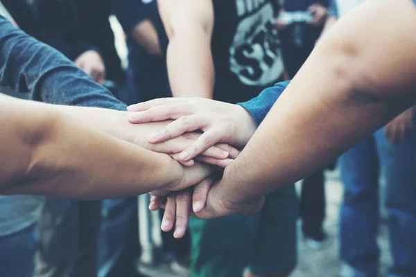 Las Manos Eran Concepto Colaboración Del Trabajo Equipo Gente Negocios — Foto de Stock