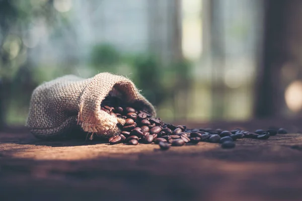 Kaffebönor Påse — Stockfoto