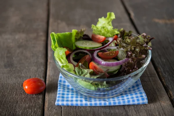 Primo Piano Insalata Verdure Fresche Nella Ciotola Concetto Cibo Sano — Foto Stock