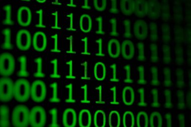  Yeşil renkli, soyut web veri ikili kod içinde sürekli sayısal kodu.