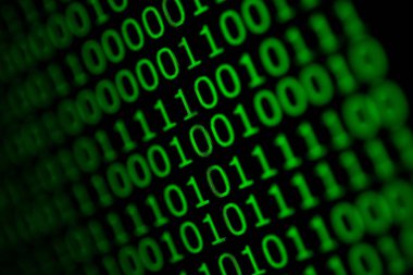  Yeşil renkli, soyut web veri ikili kod içinde sürekli sayısal kodu.