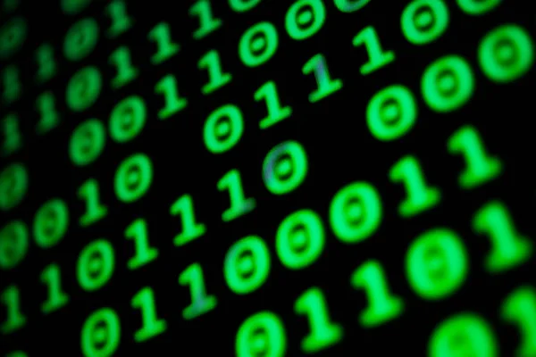 Nepřetržité Číselný Kód Zelené Barvě Abstraktní Webová Data Binárním Kódu — Stock fotografie