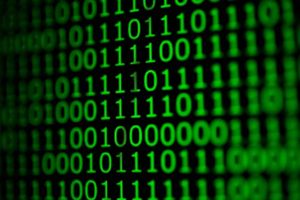 Numerical Continuous Code Green Color Abstract Web Data Binary Code — Stock Photo, Image