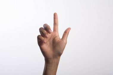 Kadar yakın bir kadının el izole üzerinde beyaz arka plan.