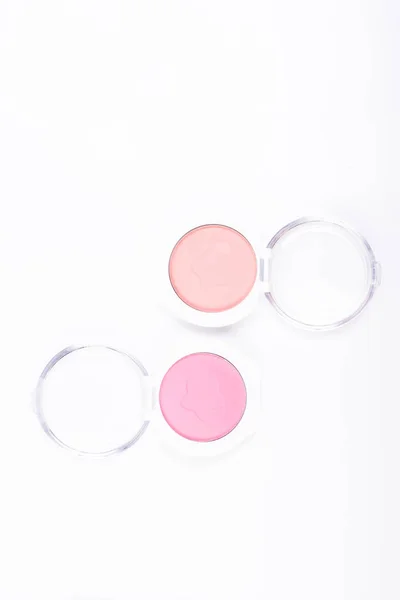 Conjunto Blush Maquiagem Isolado Fundo Branco — Fotografia de Stock