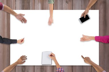 Üstten Görünüm için yeni bir proje planlama toplantı iş takım. İş grubu kurmak