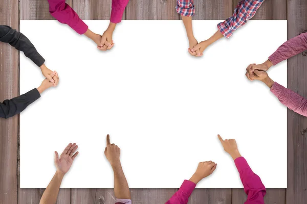 Vista Dall Alto Della Pianificazione Della Riunione Del Team Business — Foto Stock