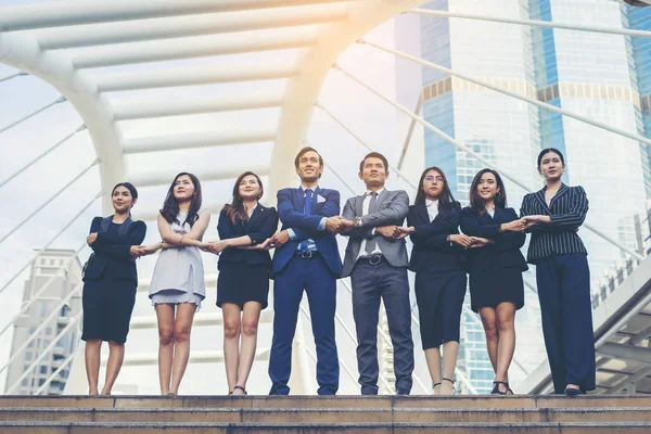 Portrait Of Business people worker Team Outside